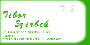 tibor szirbek business card